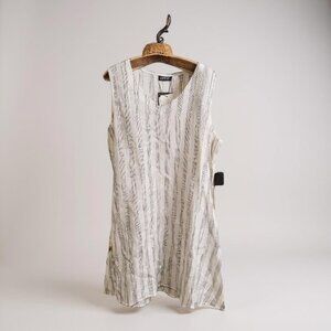 AP NY Sustainable 100% Linen Sleeveless Dress Ladies Small Black/White Lagom NWT
